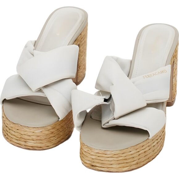 Salvatore Ferragamo Douglas Espadrille Platform Sandals Women\'s US 7